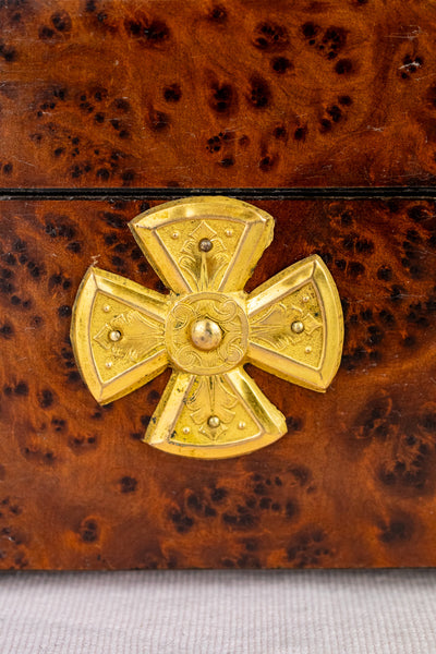 Antique Egyptian Revival Wood & Brass Box