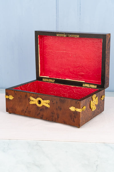 Antique Egyptian Revival Wood & Brass Box