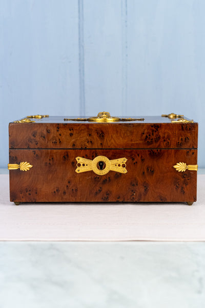 Antique Egyptian Revival Wood & Brass Box