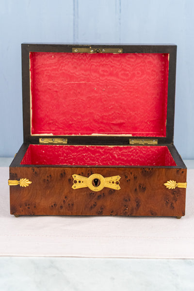 Antique Egyptian Revival Wood & Brass Box