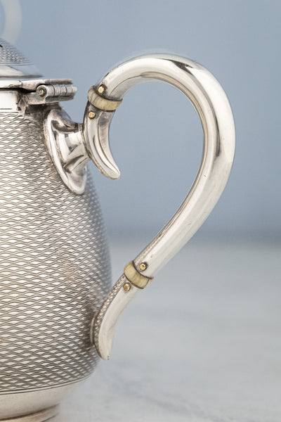 Antique Engine-Turned Silverplate Tea Set