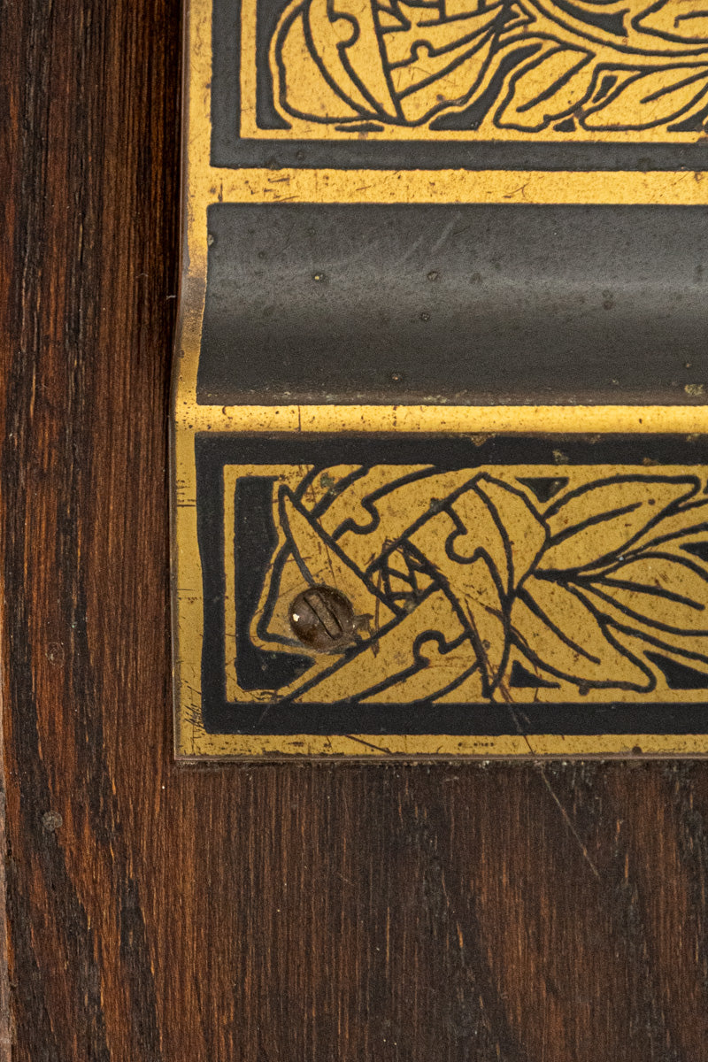 Antique English Brass Hanging Paper Rack