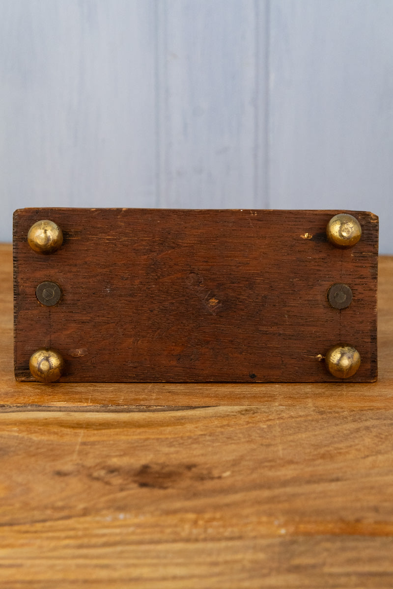 Antique English Oak & Brass Letter Rack