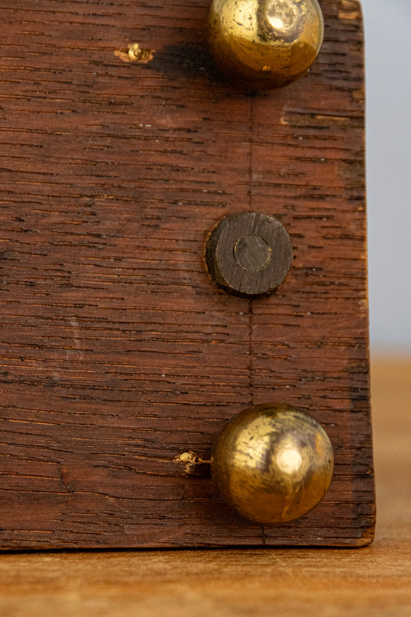 Antique English Oak & Brass Letter Rack