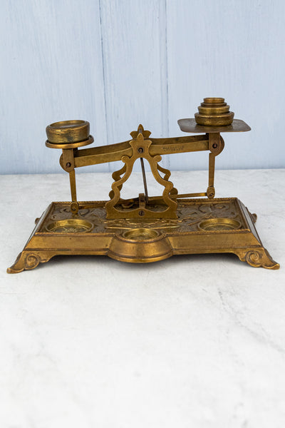 Antique English Brass Postage Scale