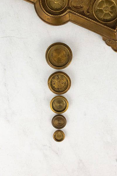 Antique English Brass Postage Scale