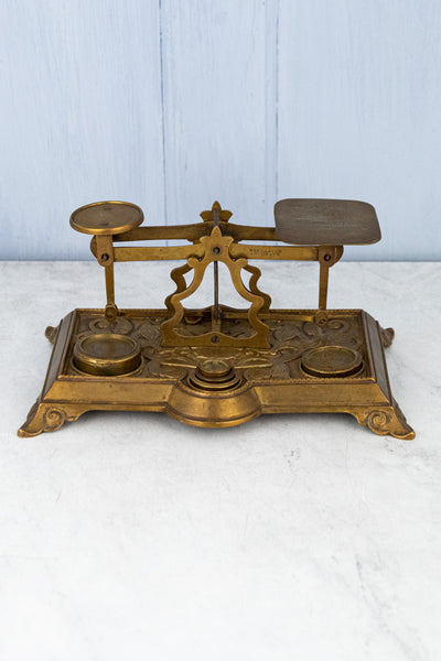Antique English Brass Postage Scale