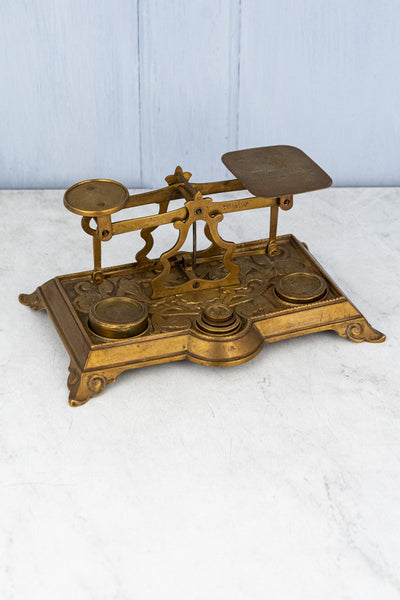 Antique English Brass Postage Scale