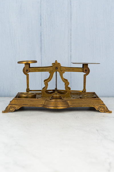 Antique English Brass Postage Scale