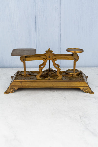 Antique English Brass Postage Scale