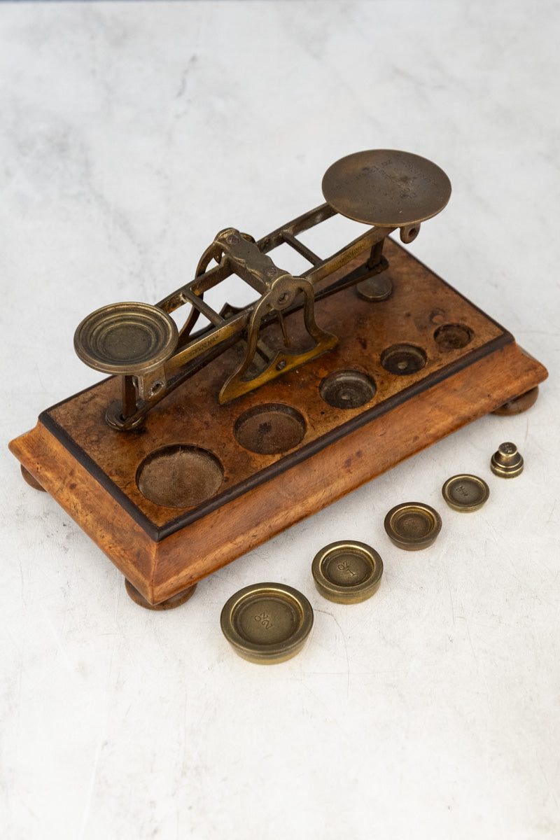 Antique English Brass Postage Scale, image 7 of 15
