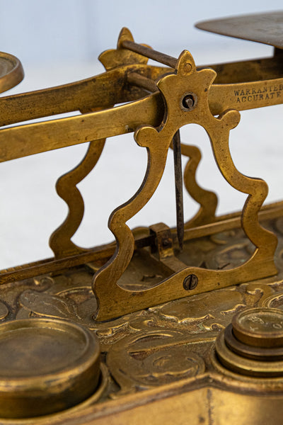 Antique English Brass Postage Scale