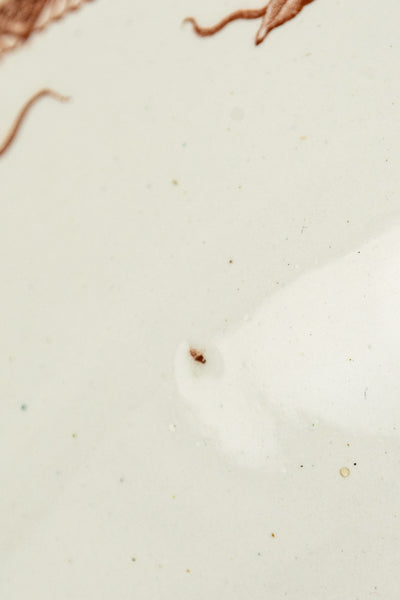 Antique English Brown Transfersware Ironstone Basin Bowl