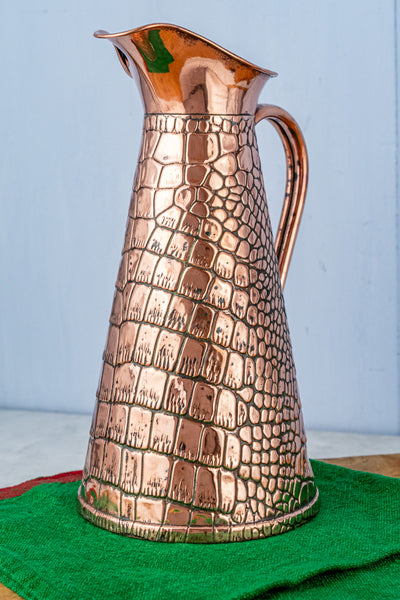 Antique English Copper Crocodile Pitcher
