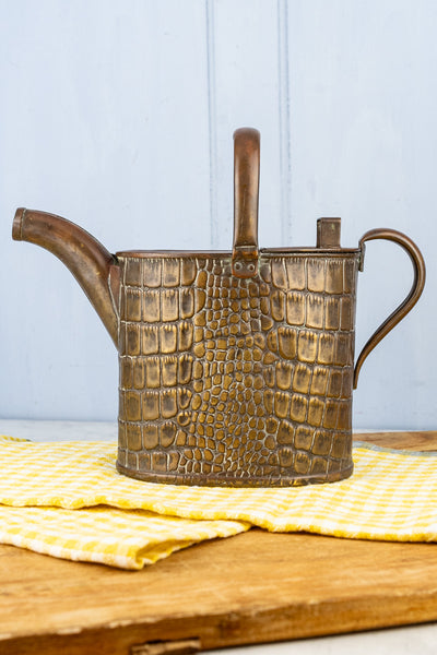 Antique English Crocodile Brass Watering Can