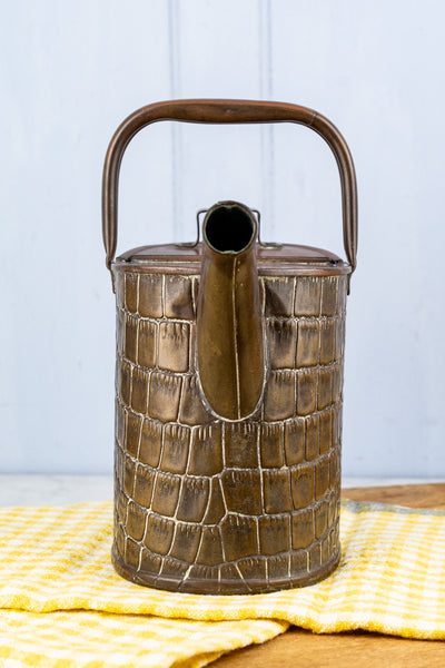 Antique English Crocodile Brass Watering Can