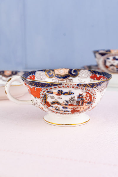 Antique English Imari Cup & Saucer