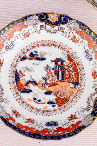 Antique English Imari Cup & Saucer