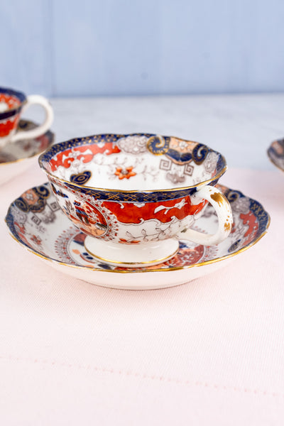 Antique English Imari Cup & Saucer