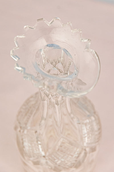 Antique English Silverplate & Cut Crystal Decanter Stand