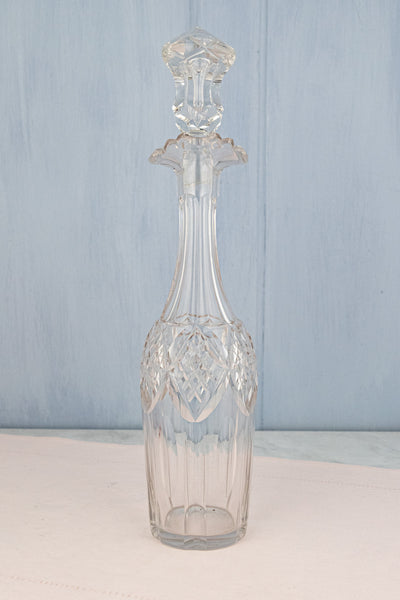 Antique English Silverplate & Cut Crystal Decanter Stand