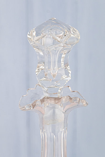 Antique English Silverplate & Cut Crystal Decanter Stand
