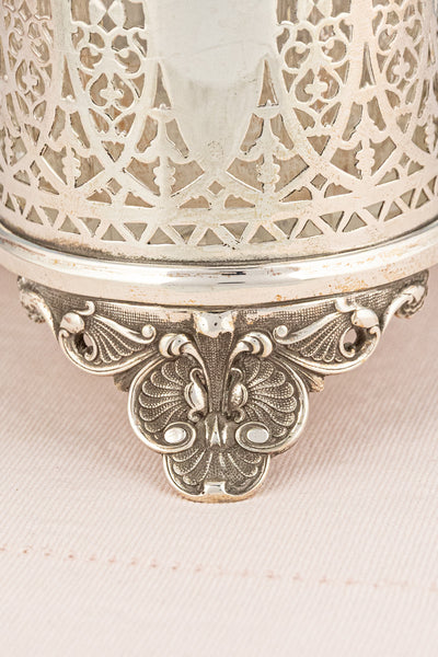 Antique English Silverplate & Cut Crystal Decanter Stand