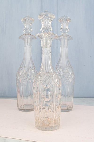 Antique English Silverplate & Cut Crystal Decanter Stand