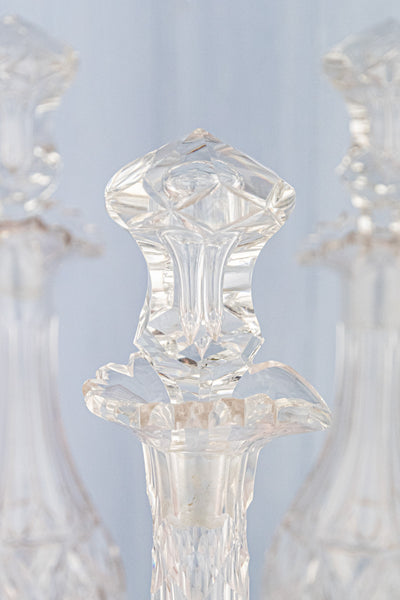 Antique English Silverplate & Cut Crystal Decanter Stand
