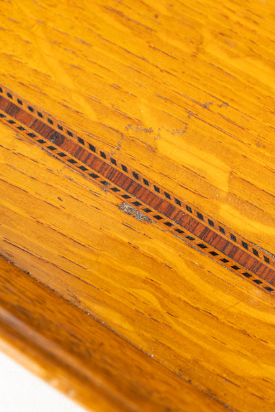 Antique English Inlaid Oak Tray