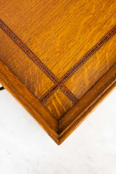 Antique English Inlaid Oak Tray