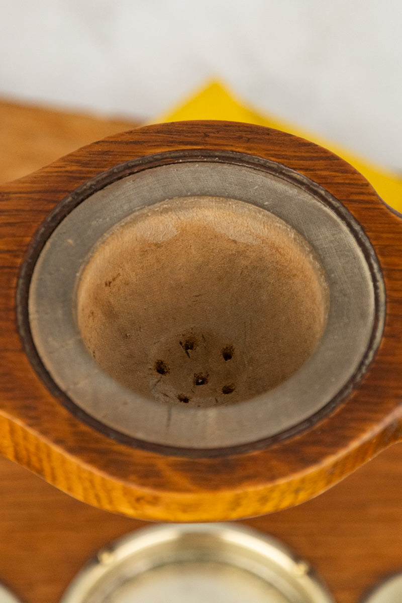 Antique English Oak & Brass Citrus Press