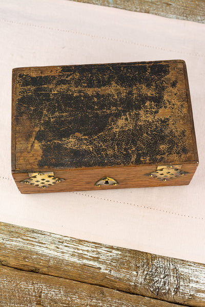 Antique English Oak and Brass Box