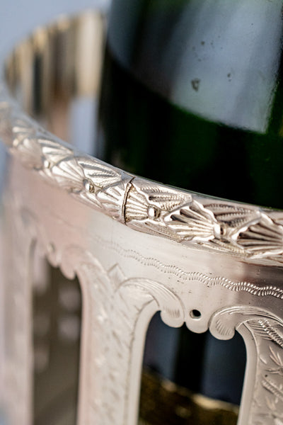 Antique English Silverplate Bottle Stand
