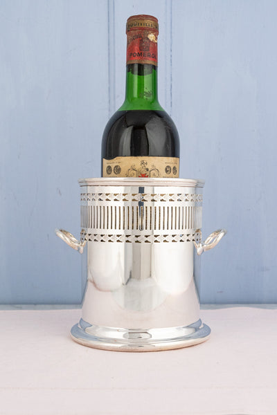 Antique English Silverplate Reticulated Bottle Stand