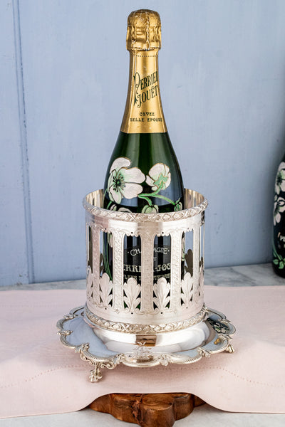 Antique English Silverplate Bottle Stand