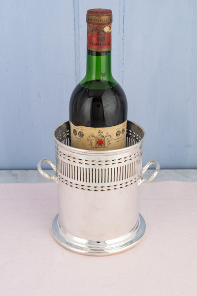 Antique English Silverplate Reticulated Bottle Stand