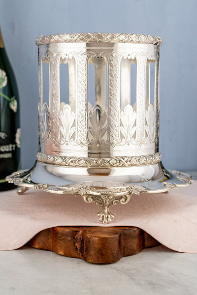 Antique English Silverplate Bottle Stand