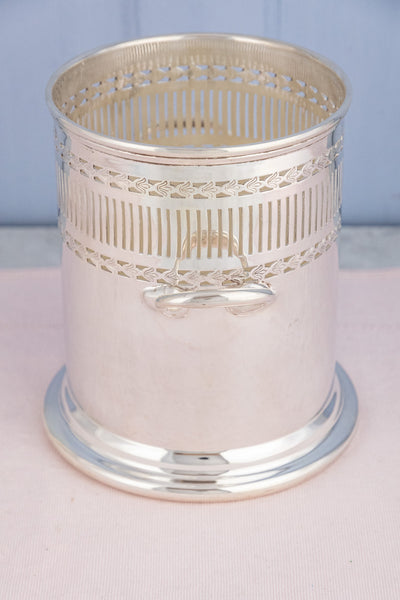 Antique English Silverplate Reticulated Bottle Stand
