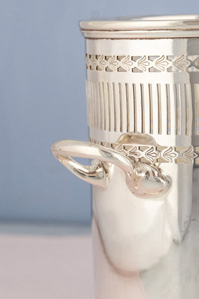 Antique English Silverplate Reticulated Bottle Stand