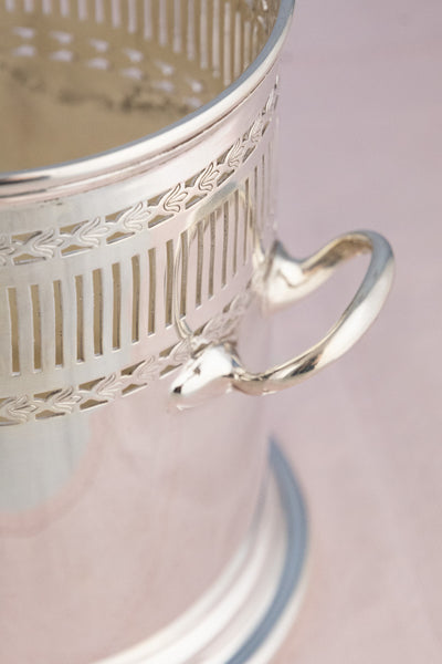 Antique English Silverplate Reticulated Bottle Stand