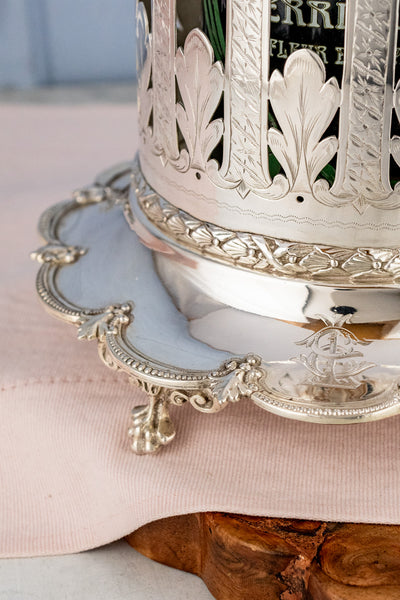 Antique English Silverplate Bottle Stand