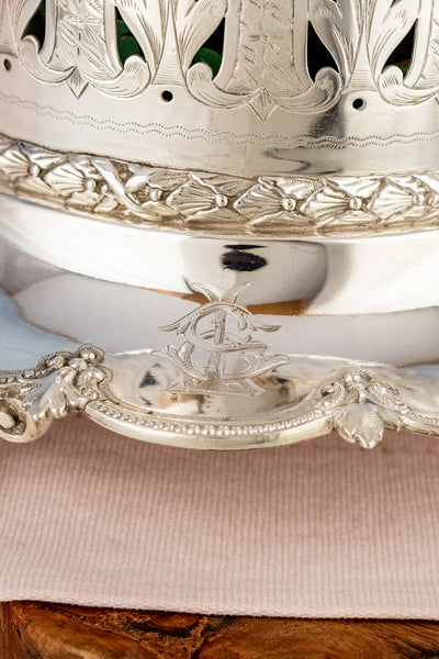 Antique English Silverplate Bottle Stand