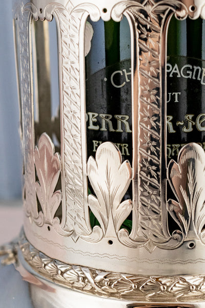 Antique English Silverplate Bottle Stand