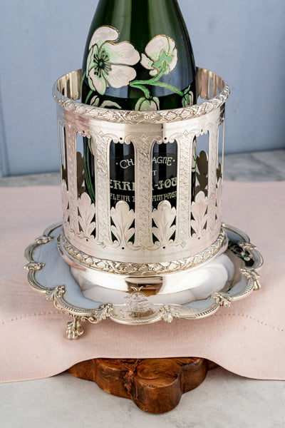 Antique English Silverplate Bottle Stand