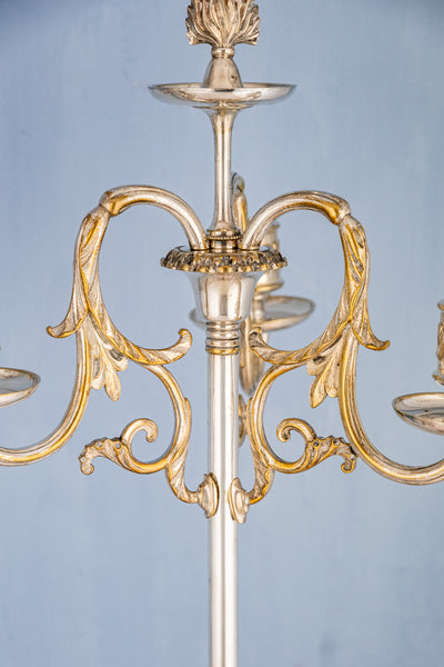 Antique English Silverplate Candelabra Pair