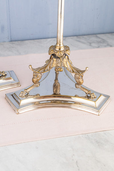 Antique English Silverplate Candelabra Pair