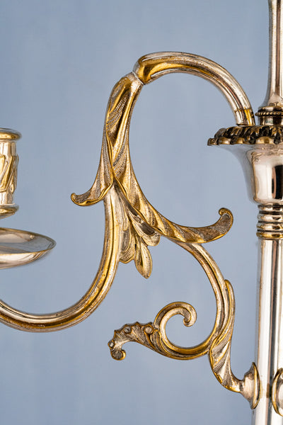Antique English Silverplate Candelabra Pair