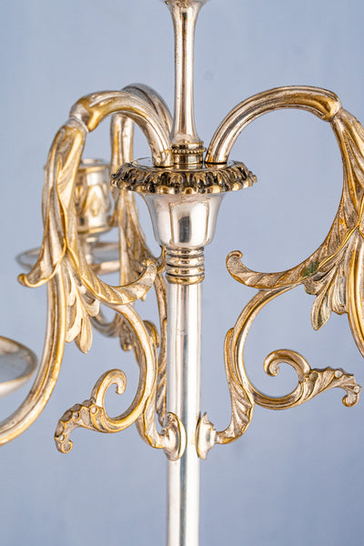 Antique English Silverplate Candelabra Pair