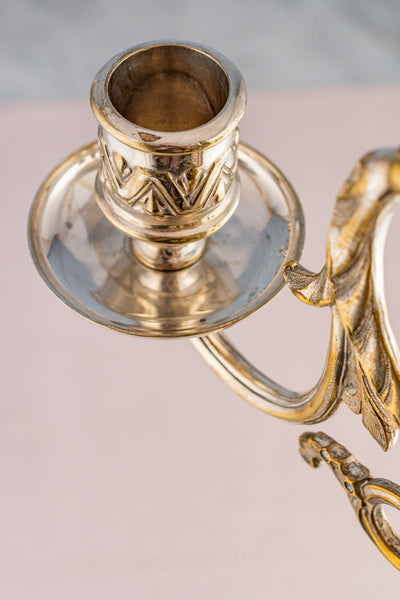 Antique English Silverplate Candelabra Pair